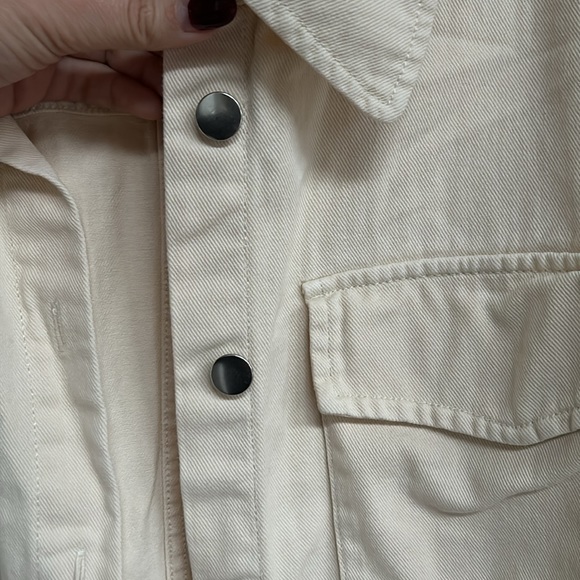 H&M Denim shirt jacket | Cream - Picture 6 of 11